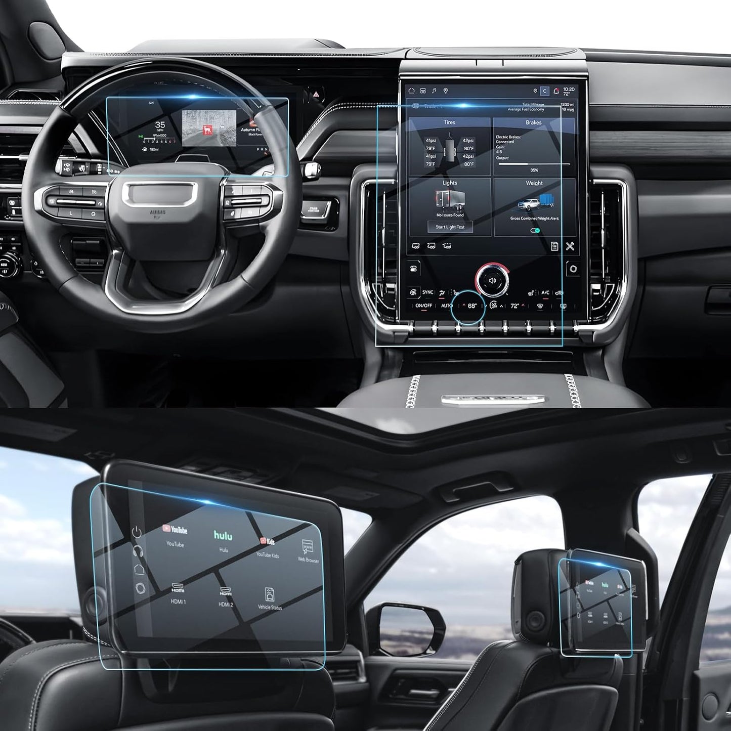 BIBIBO 4Pcs Screen Protector for 2025 GMC Yukon Accessories