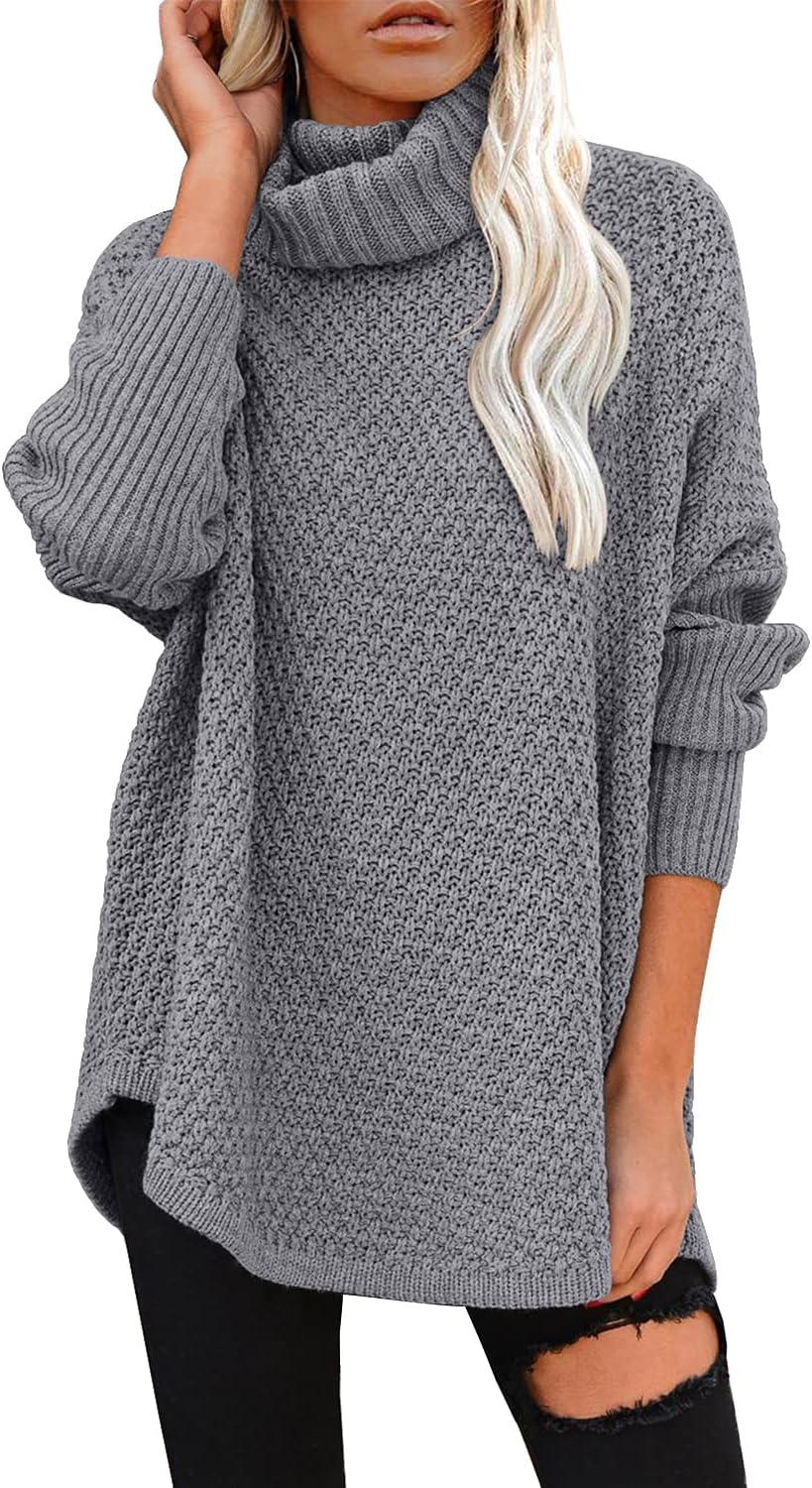 DOROSE Women's Oversized Turtleneck Long Sleeve Pullover Sweater