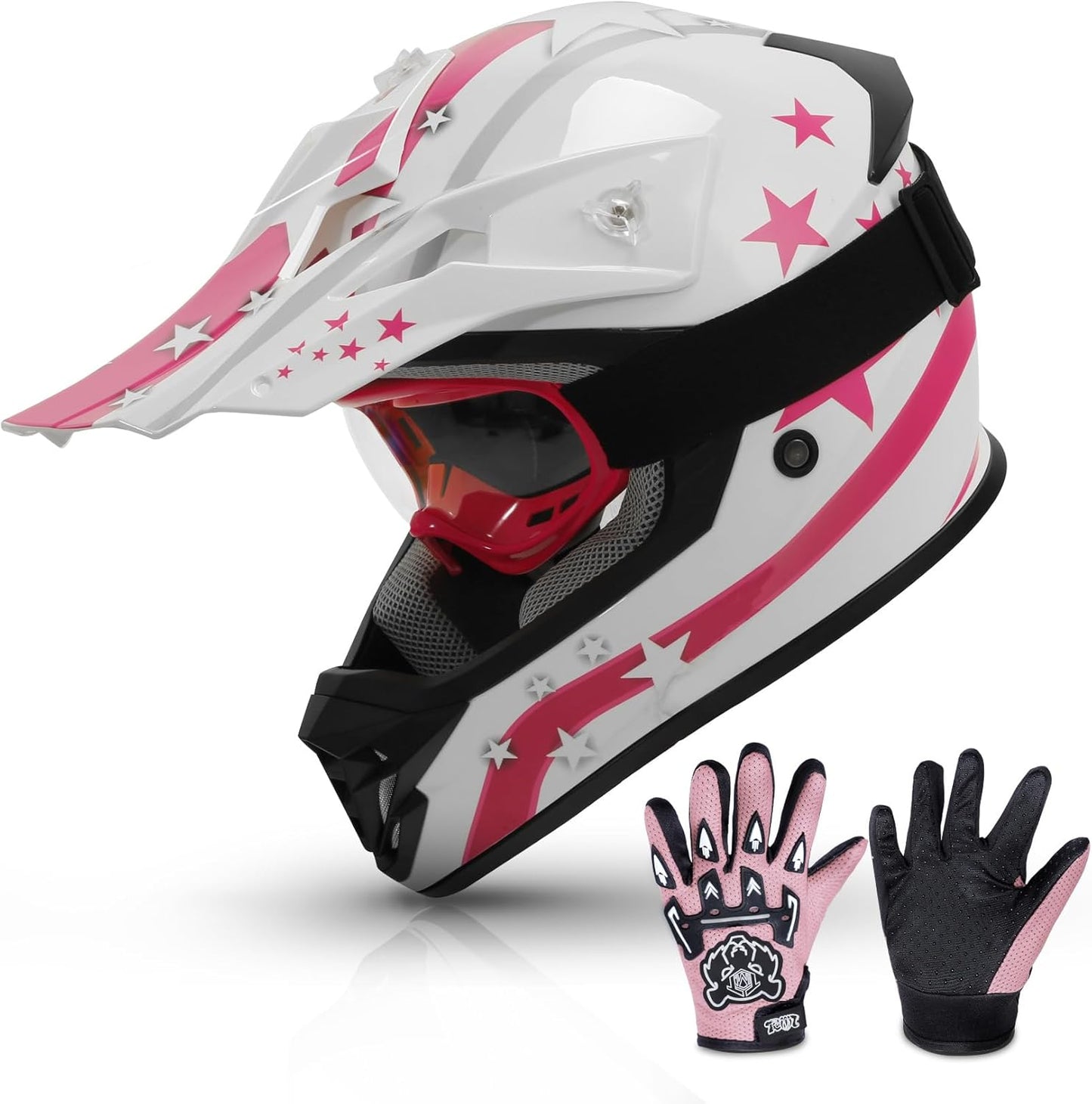 TCMT Youth Off-Road Motorcycle Helmet with Goggles and Gloves