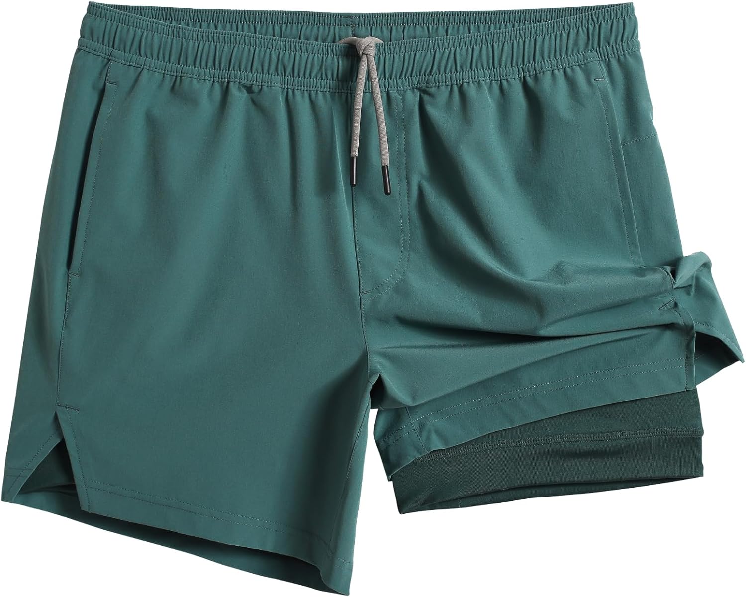 maamgic Mens 5in Gym Running Shorts - 2 in 1 Quick Dry Workout