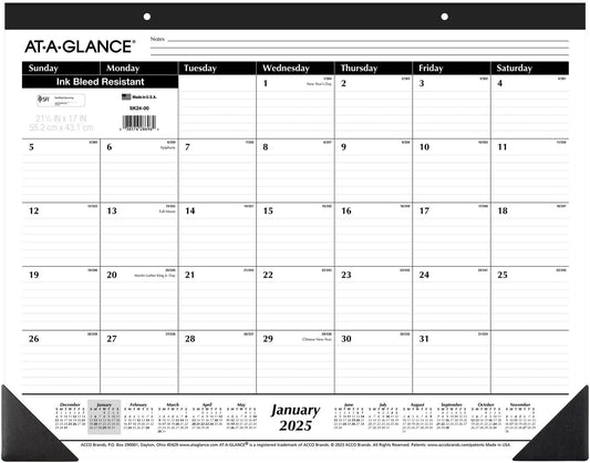 2025 AT-A-GLANCE Desk Calendar, Large Desk Pad - Organize Your Days!