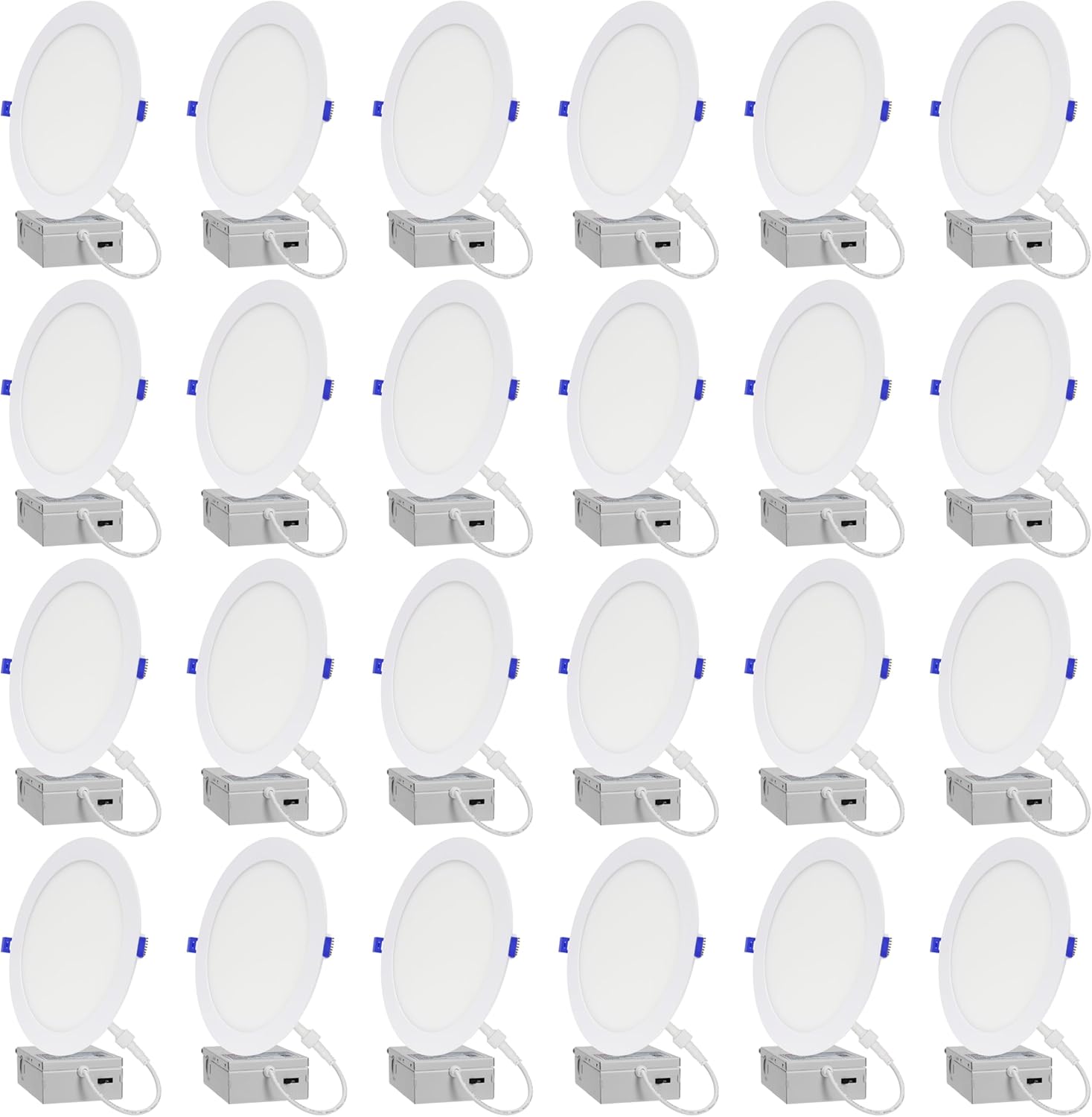 24-Pack of 8-Inch Slim LED Recessed Lights for Bright Spaces