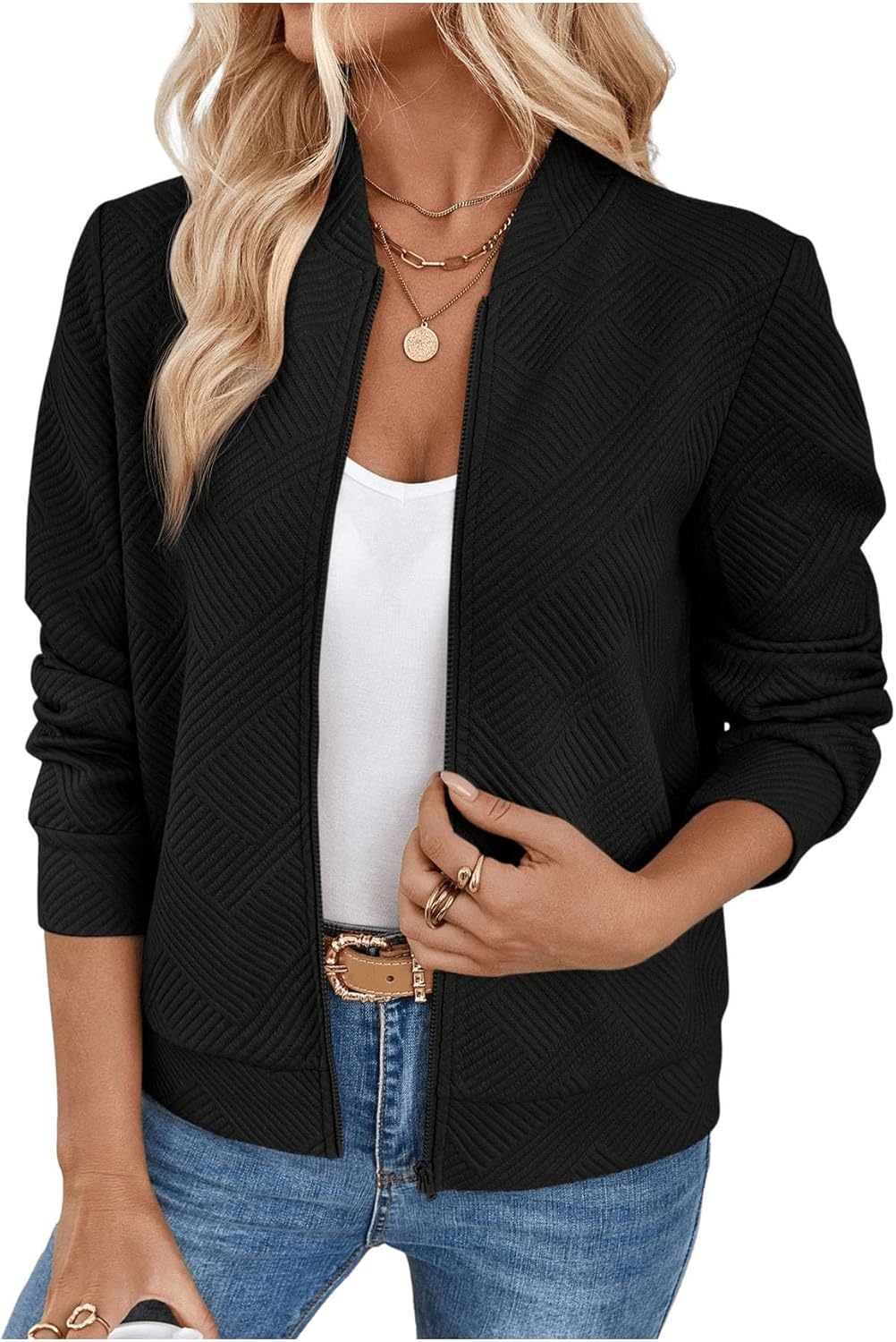 Verdusa Women's Lightweight Bomber Jacket for Casual Style