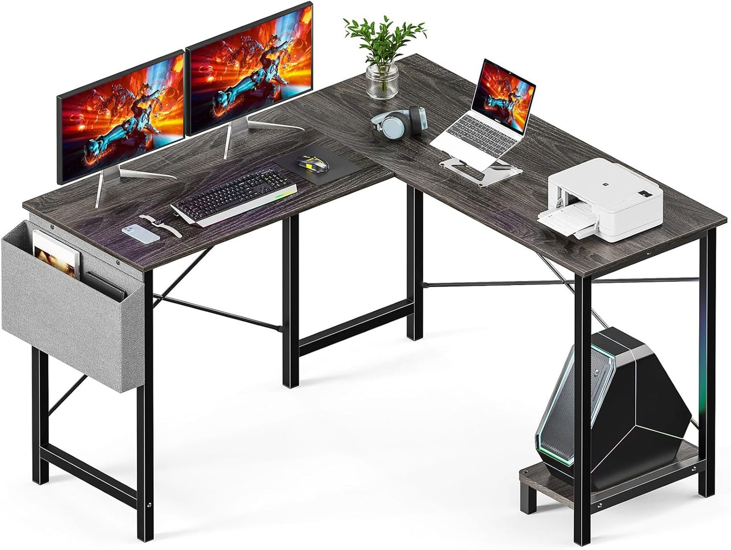 DUMOS L Shaped Desk for Efficient Home Office and Gaming Setup