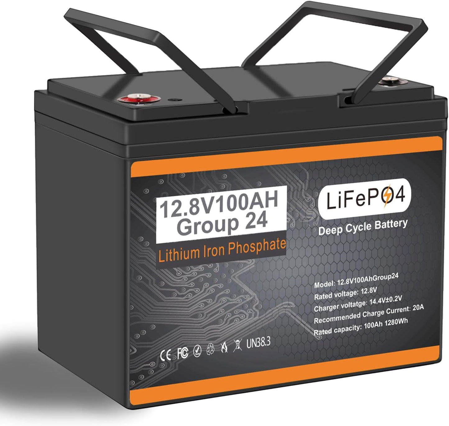 1280Wh Lithium Trolling Motor Battery - Built-in BMS