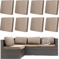 Outdoor Cushion Covers 8Pcs Khaki - Waterproof Stretch Patio