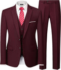 Men's 3 Piece Slim Fit Suit Set with Tie - Tailored 2-Button Jacket