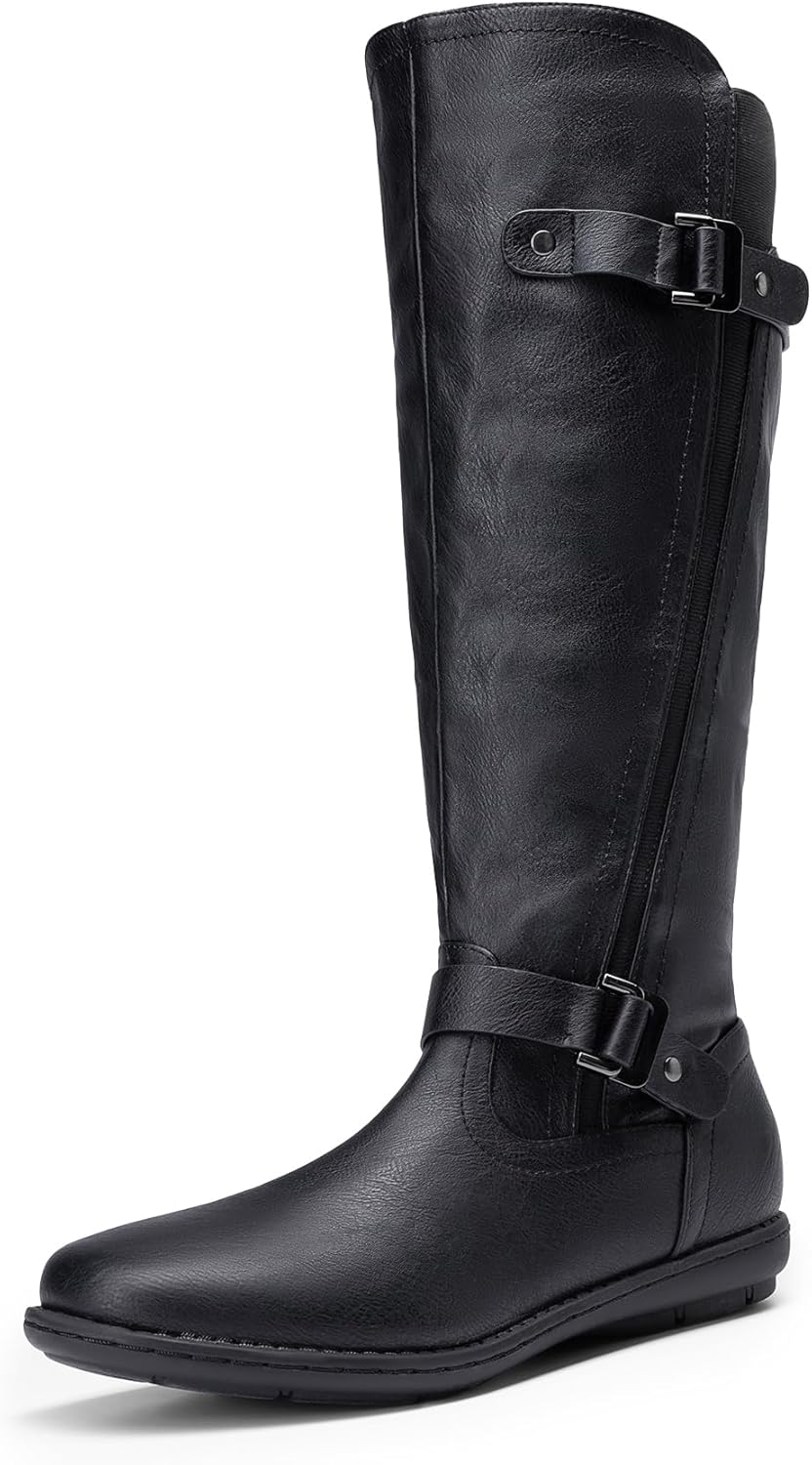 Wide Calf Knee High Boots for Women - Cozy Faux Fur-Lined Style