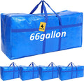 66 Gallon Foldable Moving Bags 4-Pack (Blue) - Heavy Duty Storage
