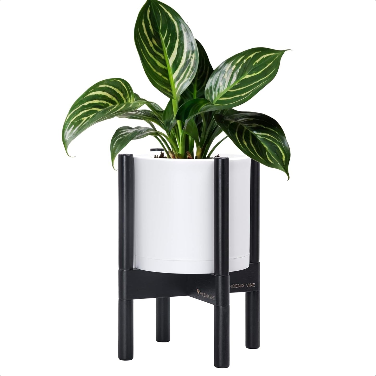 D'vine Dev Planter Pot with Stand - 8 Inch Cylinder Flower Pot