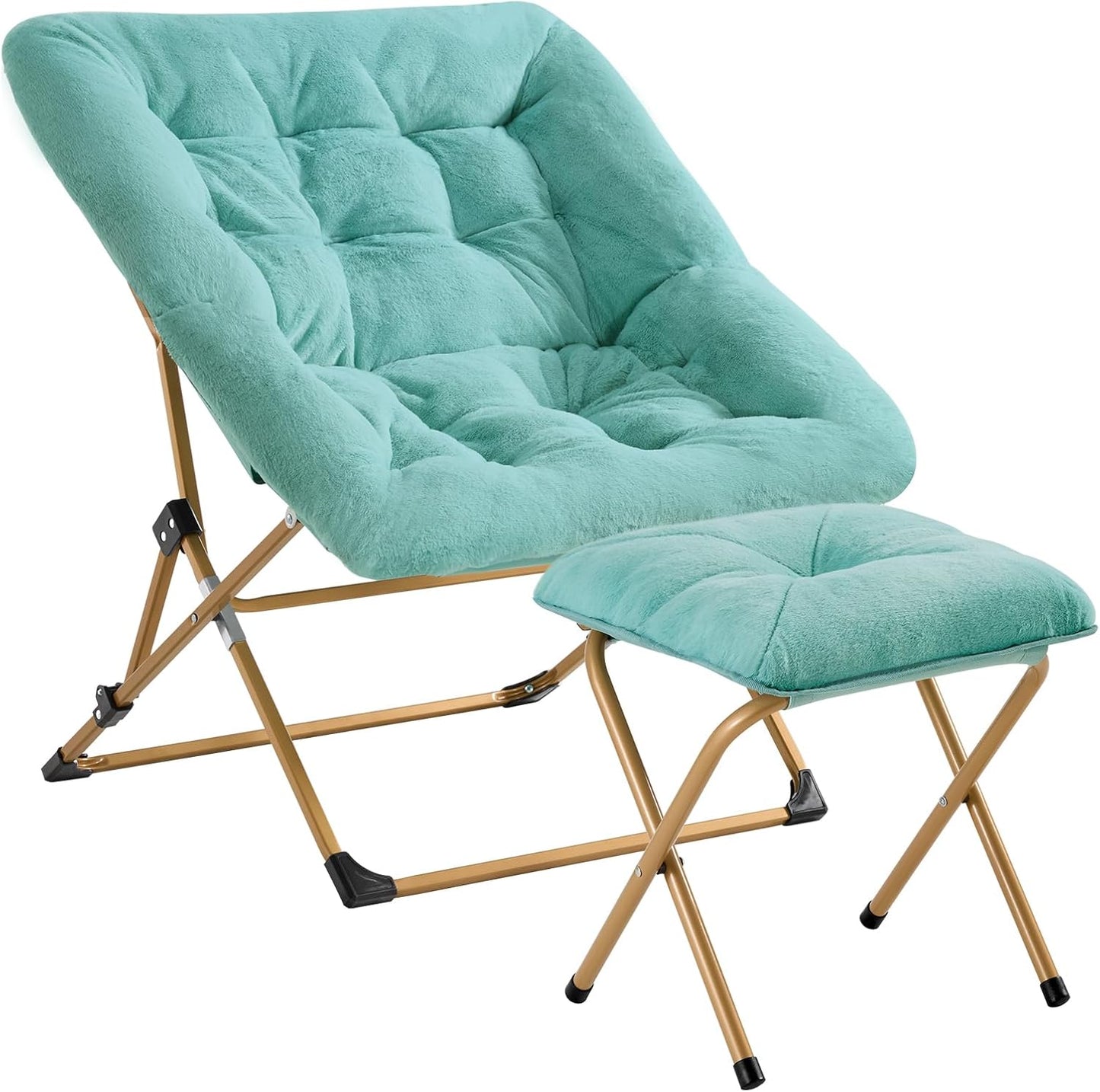 OAKHAM Comfy Chair for Adults: Soft Faux Fur Folding Lounge
