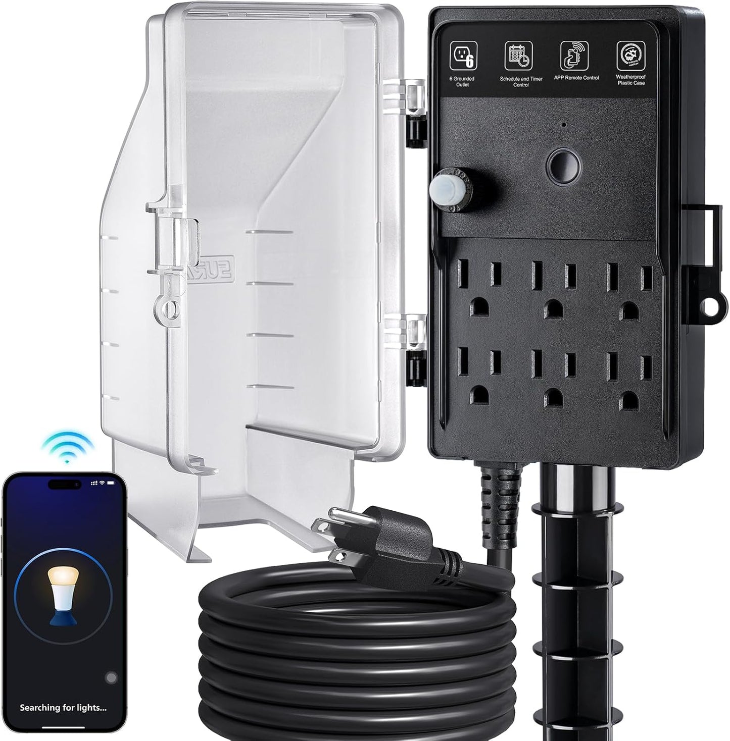 Zigbee Outdoor Power Stake Timer with 6 Outlets and 6FT Cord