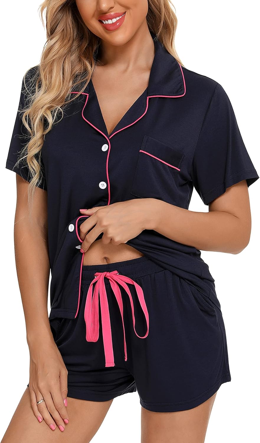 Senert Pajamas Set For Women Soft Button Down Sleepwear Pjs