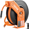 Retractable Air Hose Reel 3/8in x 50ft - Auto Rewind, 180 Swivel
