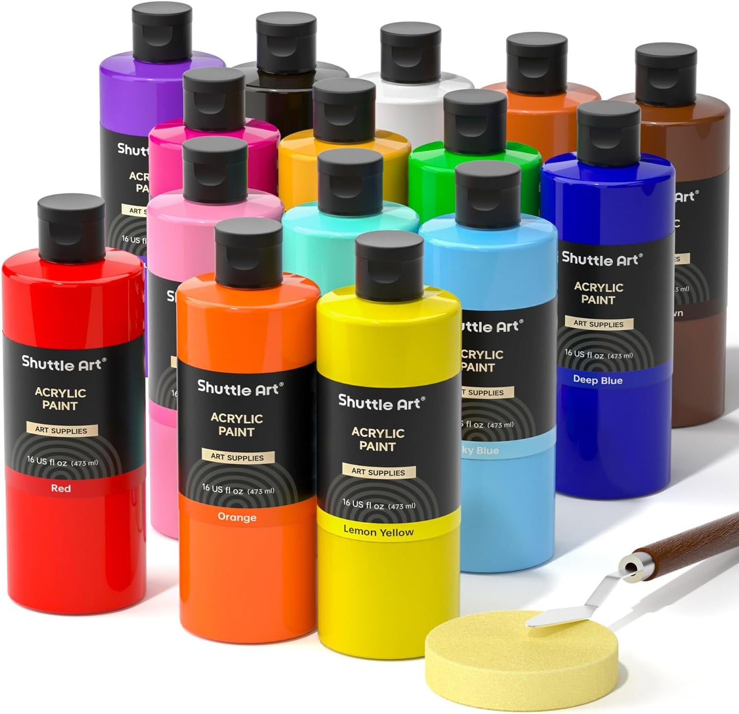 Shuttle Art Acrylic Paint Set - 15 Colors for Artists & Kids