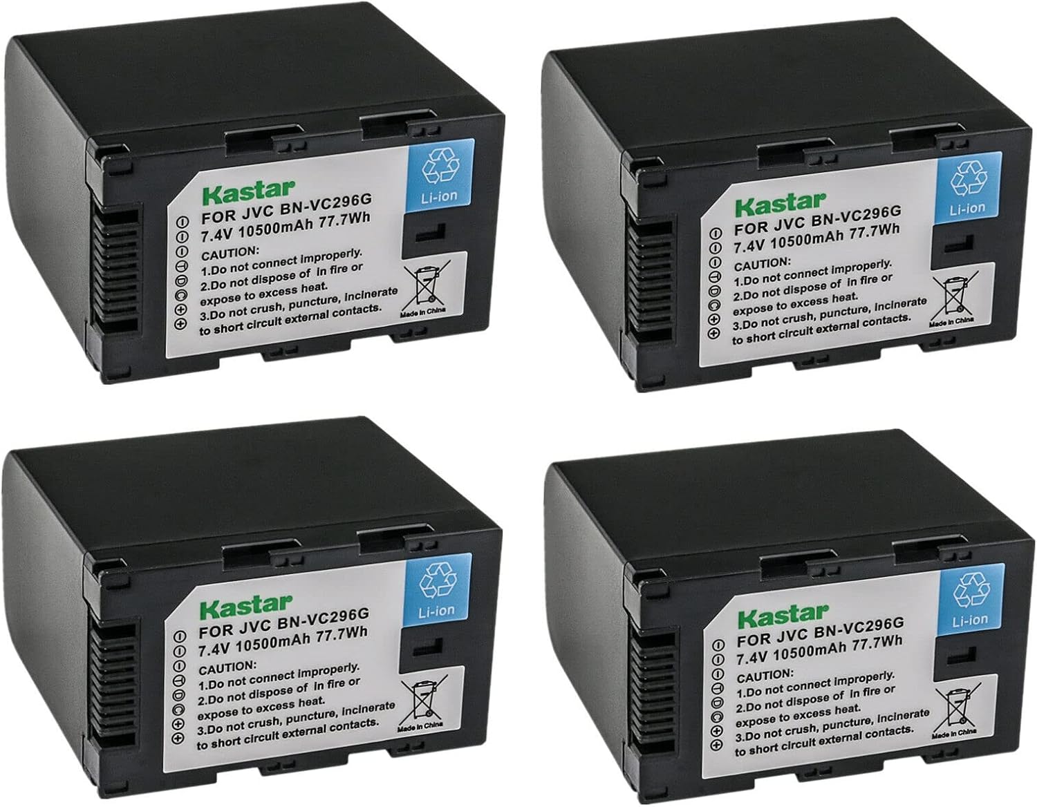 Kastar 4-Pack BN-VC296G 7.4V 10500mAh Li-ion Battery Replacement