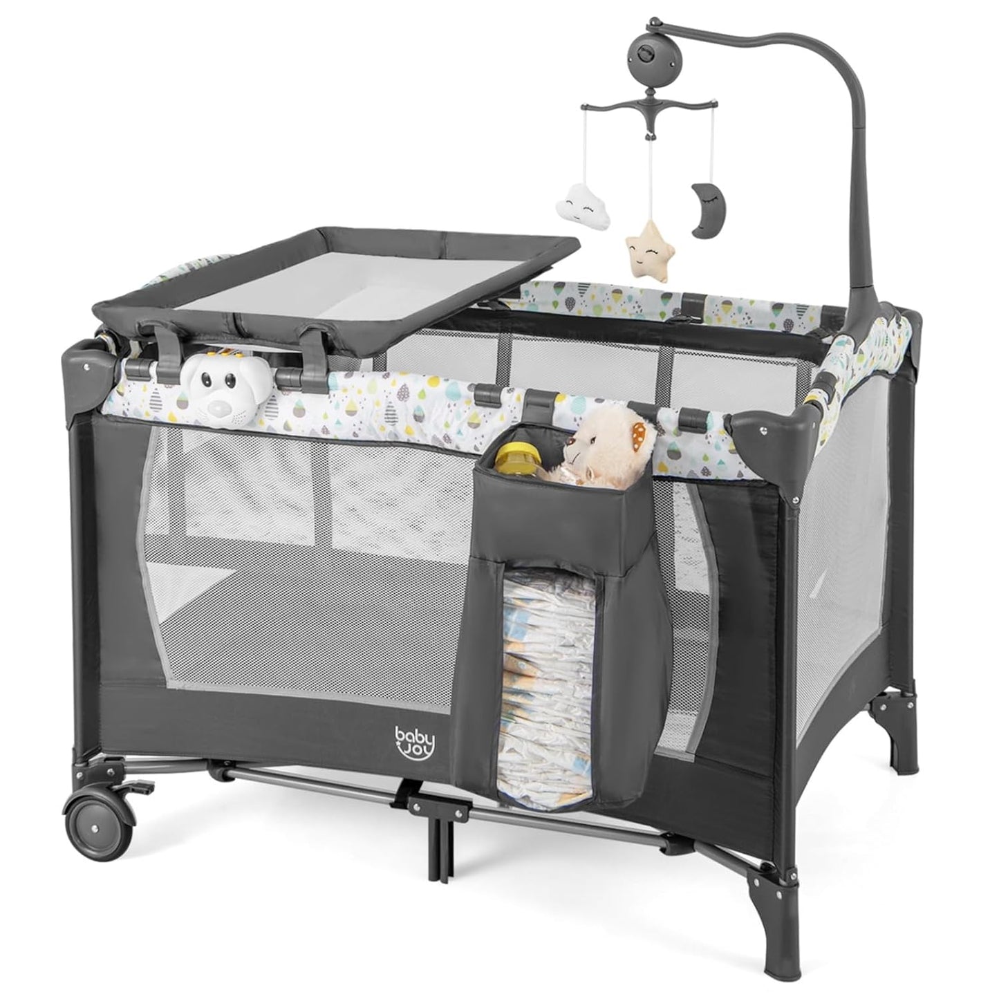 3 in 1 Portable Baby Playard with Bassinet and Changing Table