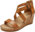 DREAM PAIRS Open Toe Buckle Ankle Strap Platform Wedge Sandals