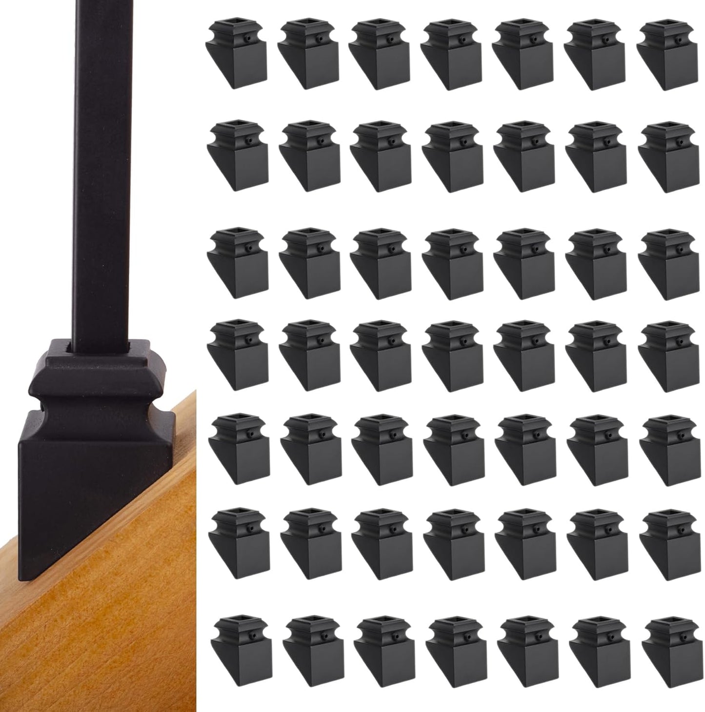 Iron Baluster Shoes for 1/2 in Square Balusters - Set of 50