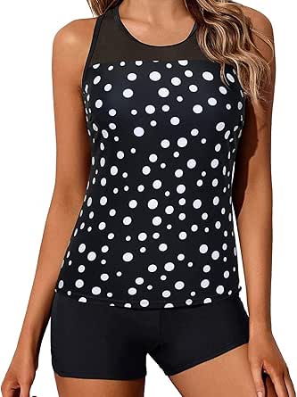 Yonique Tankini Swimsuits for Women with Shorts Athletic Style