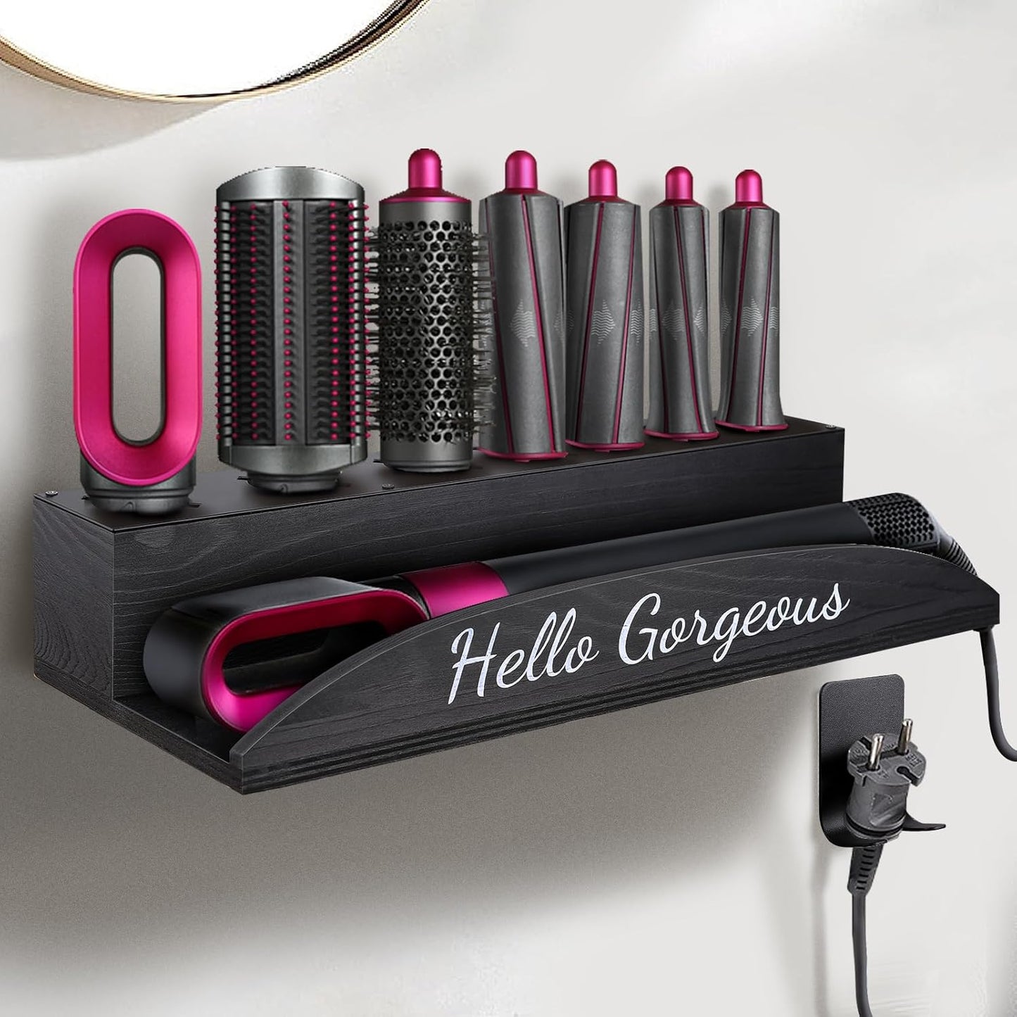 Rustic Wall Mount Hair Tool Organizer - MISTOD