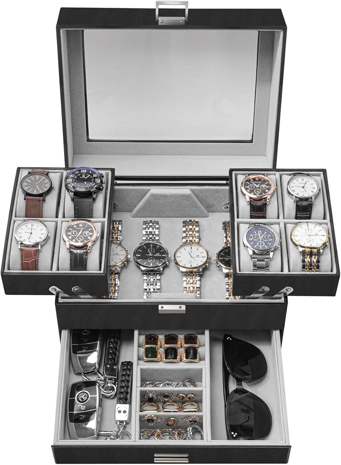 Dajasan 8 Slot Watch & Sunglass Case