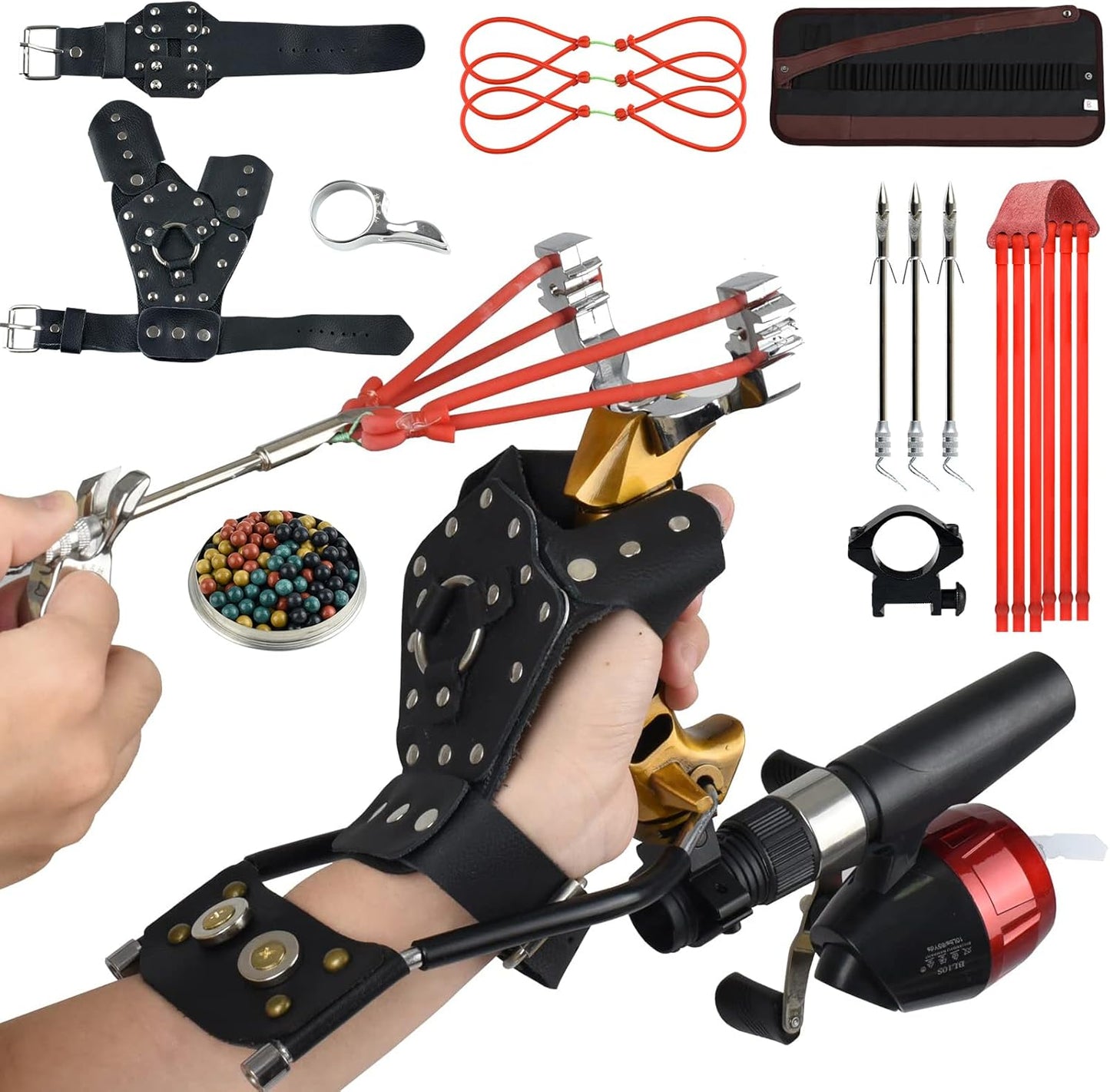 Dual Purpose Slingshot for Fishing and Hunting with Support
