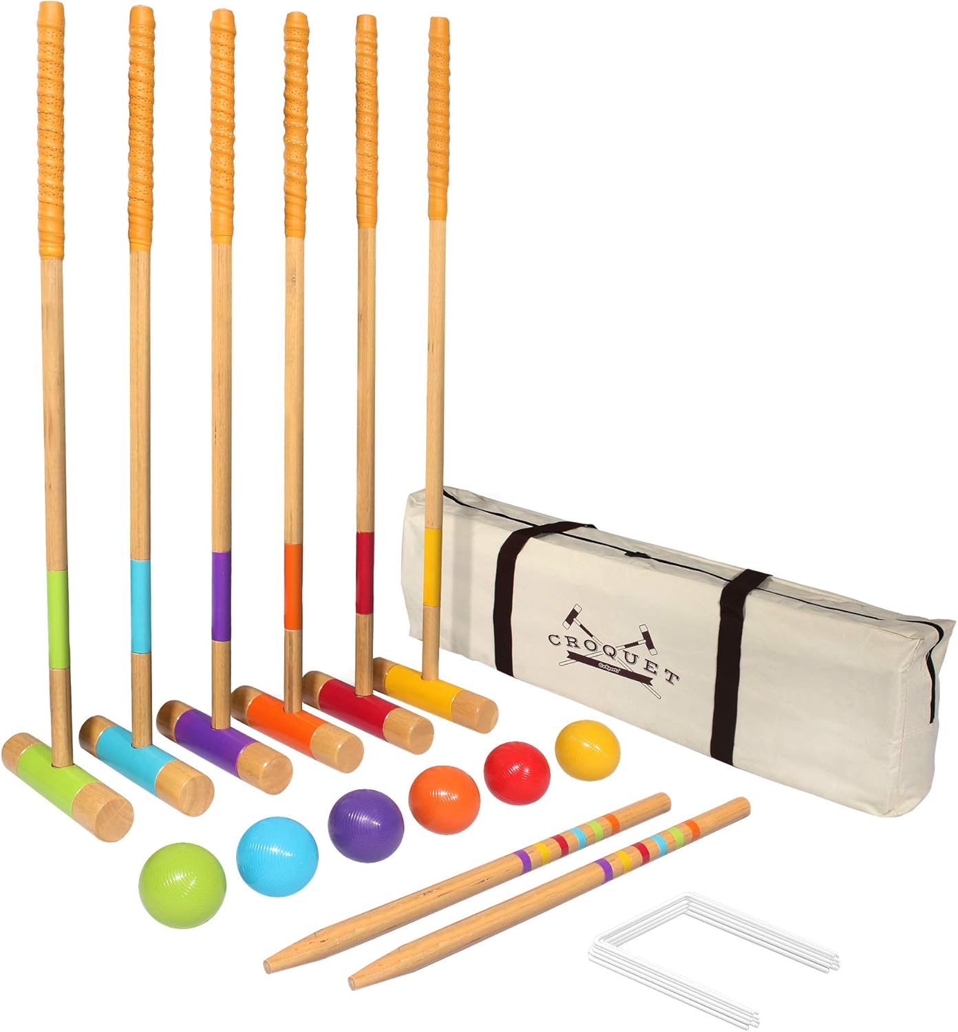 GoSports Six Player Croquet Set for All Ages - Fun for Everyone