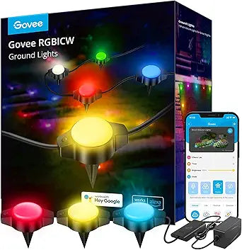 Govee Outdoor Ground Lights with RGBIC Multicolor for Pathways