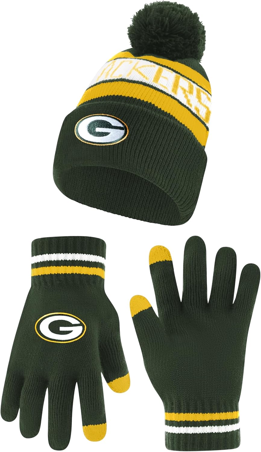 Ultra Game NFL Official Super Soft Winter Beanie and Gloves