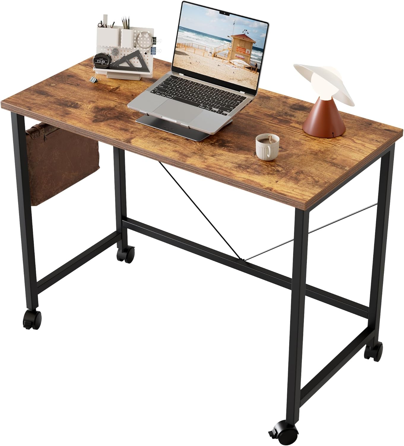 Rolling Computer Desk with Wheels for Small Spaces and Style