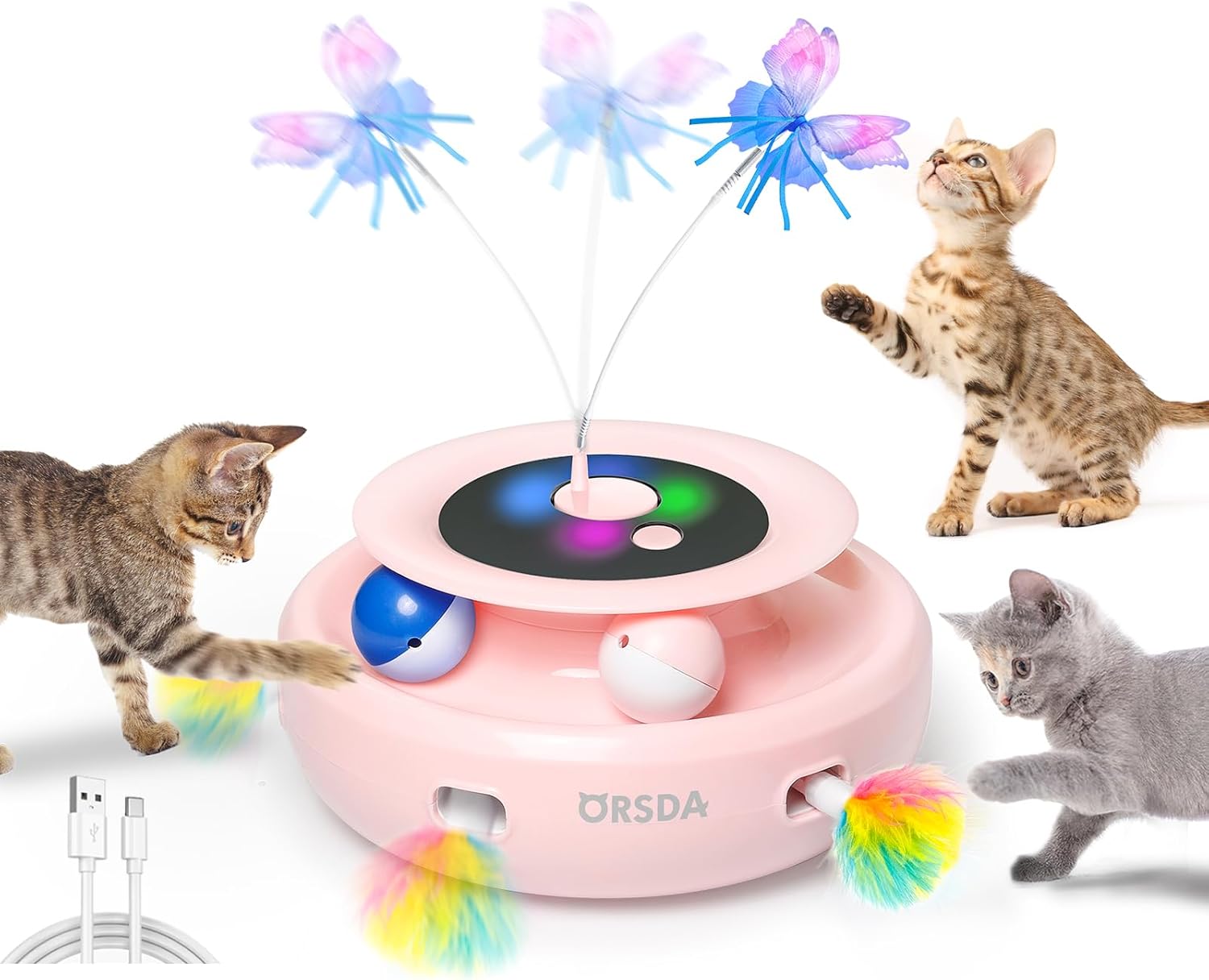 ORSDA 3-in-1 Automatic Interactive Cat Toy for Indoor Fun