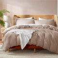 Full Duvet Cover Set with Comforter Insert - Khaki Full Bedding