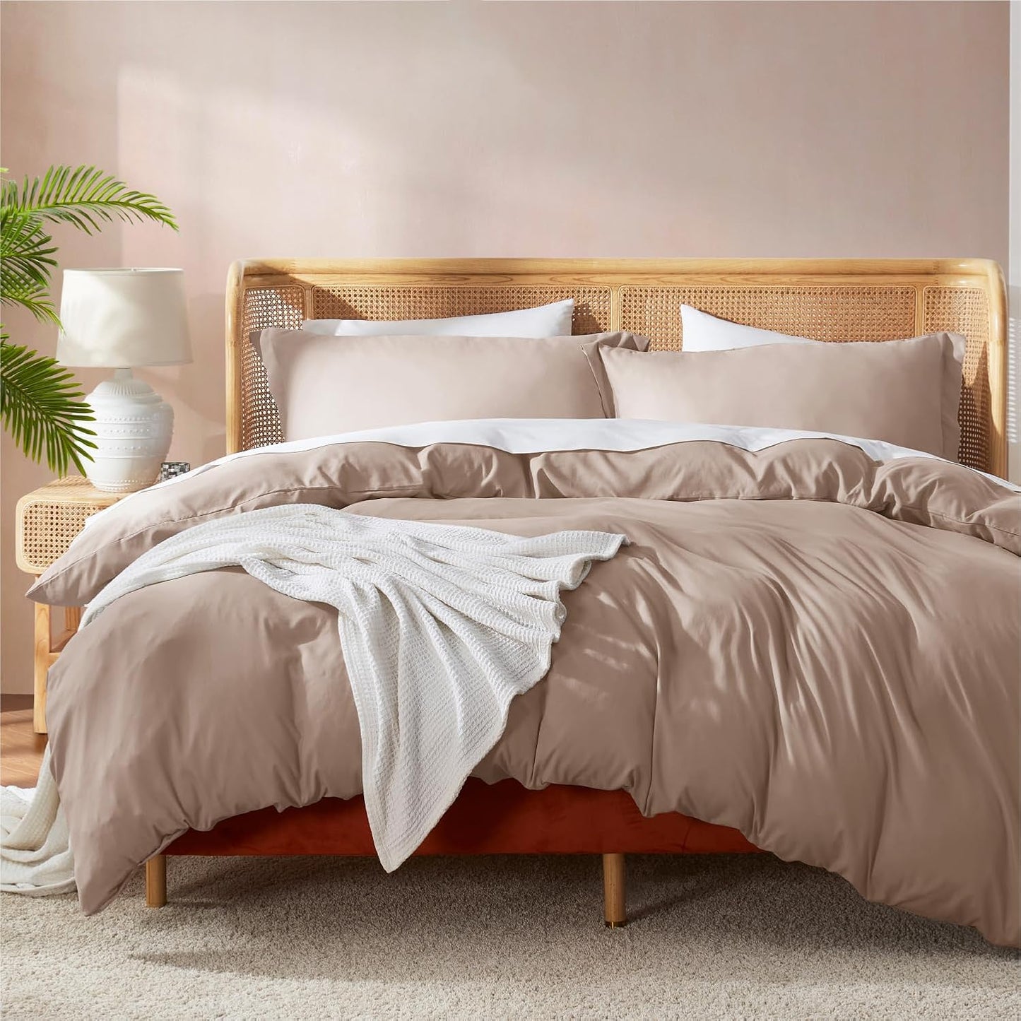 Nestl Full Duvet Cover Set with Comforter Insert - Khaki