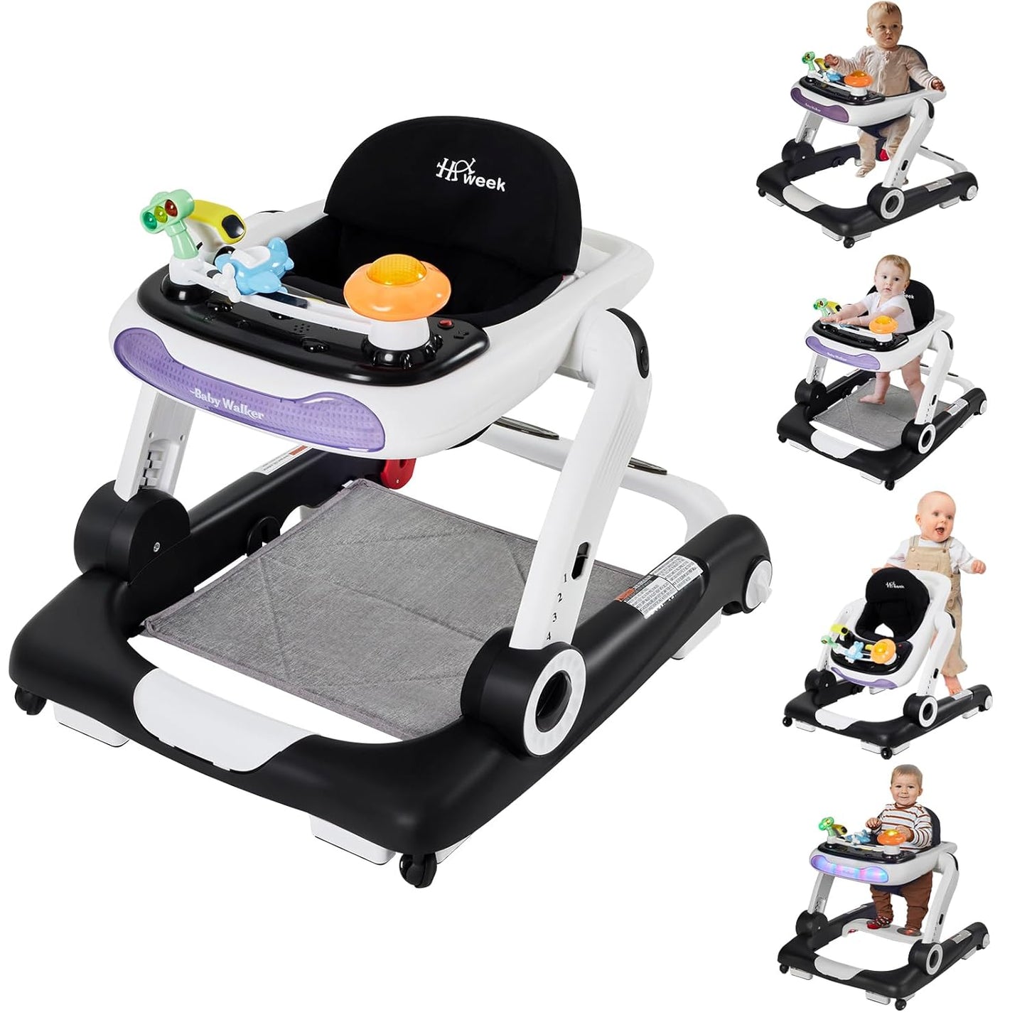 HAWEEK Baby Walker: Adjustable Height, 5-in-1 Activity Center