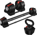 Adjustable Dumbbell Set 40/52.5/90lbs - Fast Adjust Free Weight Set