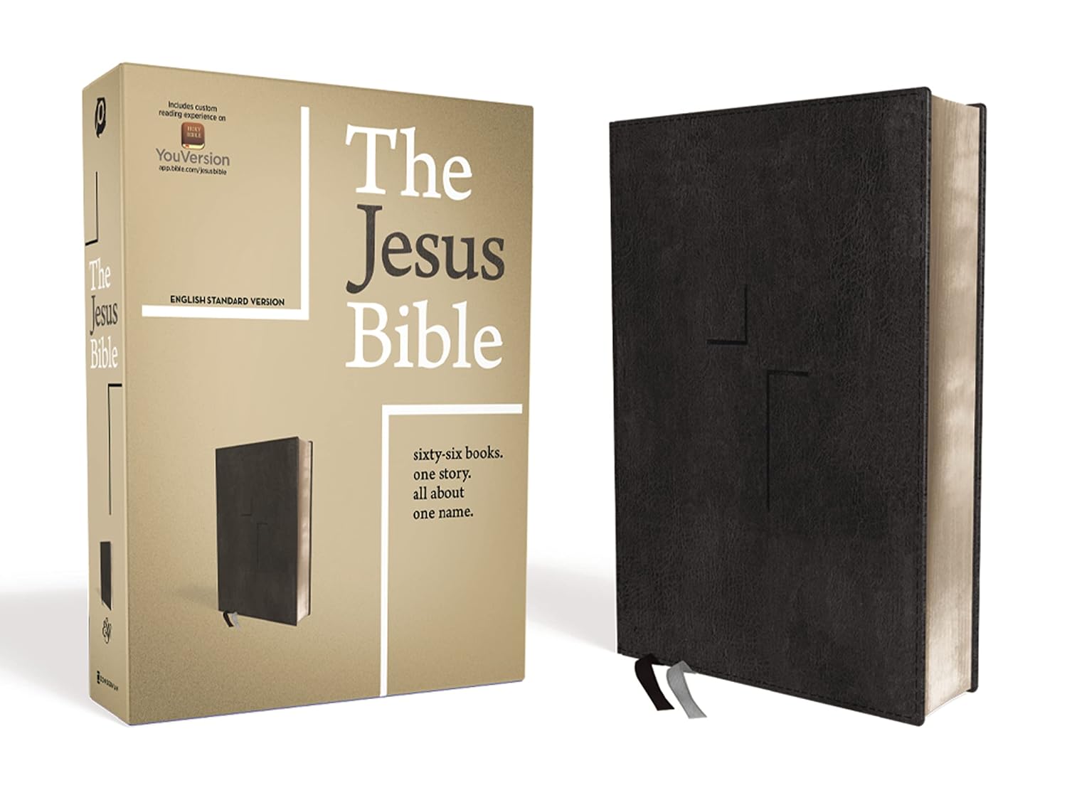 The Jesus Bible ESV Edition Leathersoft Black for Devotional Reading