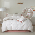 Vintage Floral King Duvet Set with Bow Ties