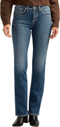 Suki Mid Rise Curvy Fit Slim Bootcut Jeans for Women - Medium Indigo
