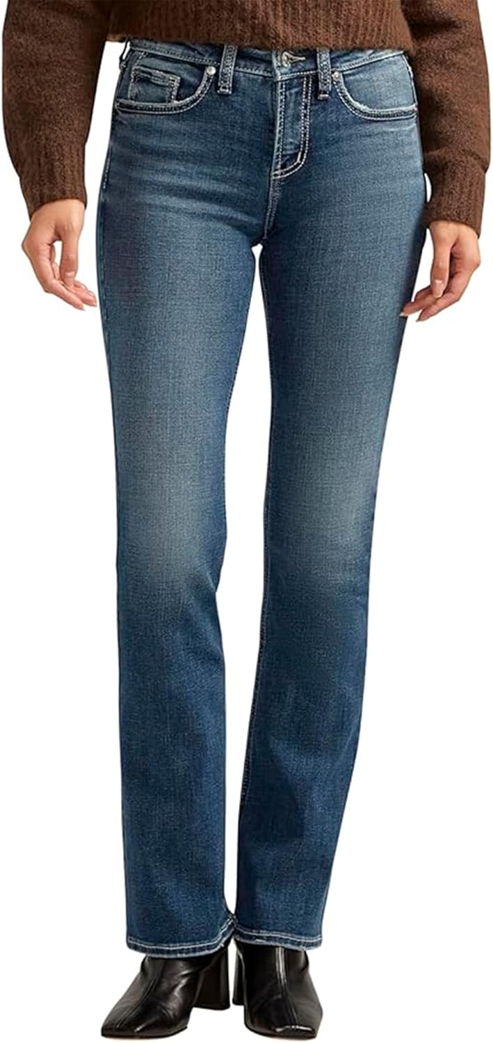 Suki Mid Rise Curvy Fit Slim Bootcut Jeans for Women