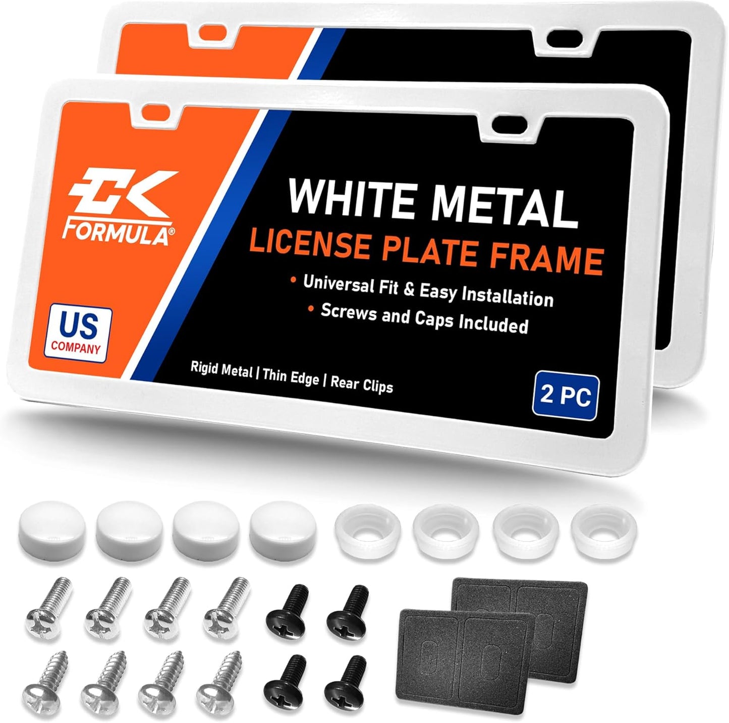 Premium Pure White License Plate Frames for Stylish Vehicles