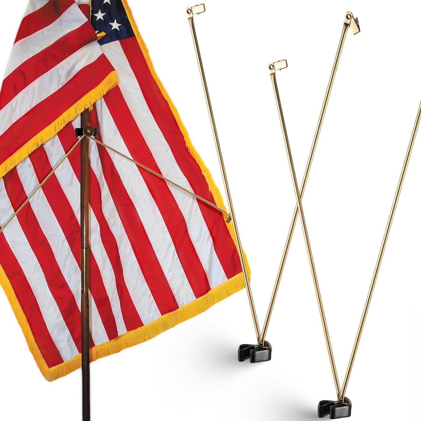 Gisafai Flag Spreader for Indoor Flag Pole Display - Gold