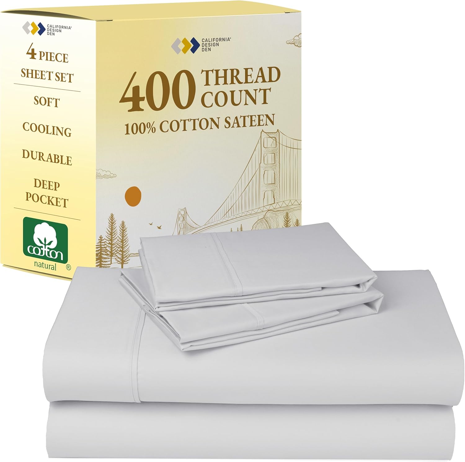 California Design Den 100% Cotton Queen Bed Sheets Set