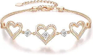 CDE Forever Love Heart Charm Link Bracelet for Women Gifts