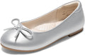 Girls Ballet Flats Slip-On Dress Shoes with Bow - Comfortable Everyday