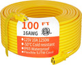 Outdoor Extension Cord 100 ft 16AWG SJTW - Heavy Duty Waterproof