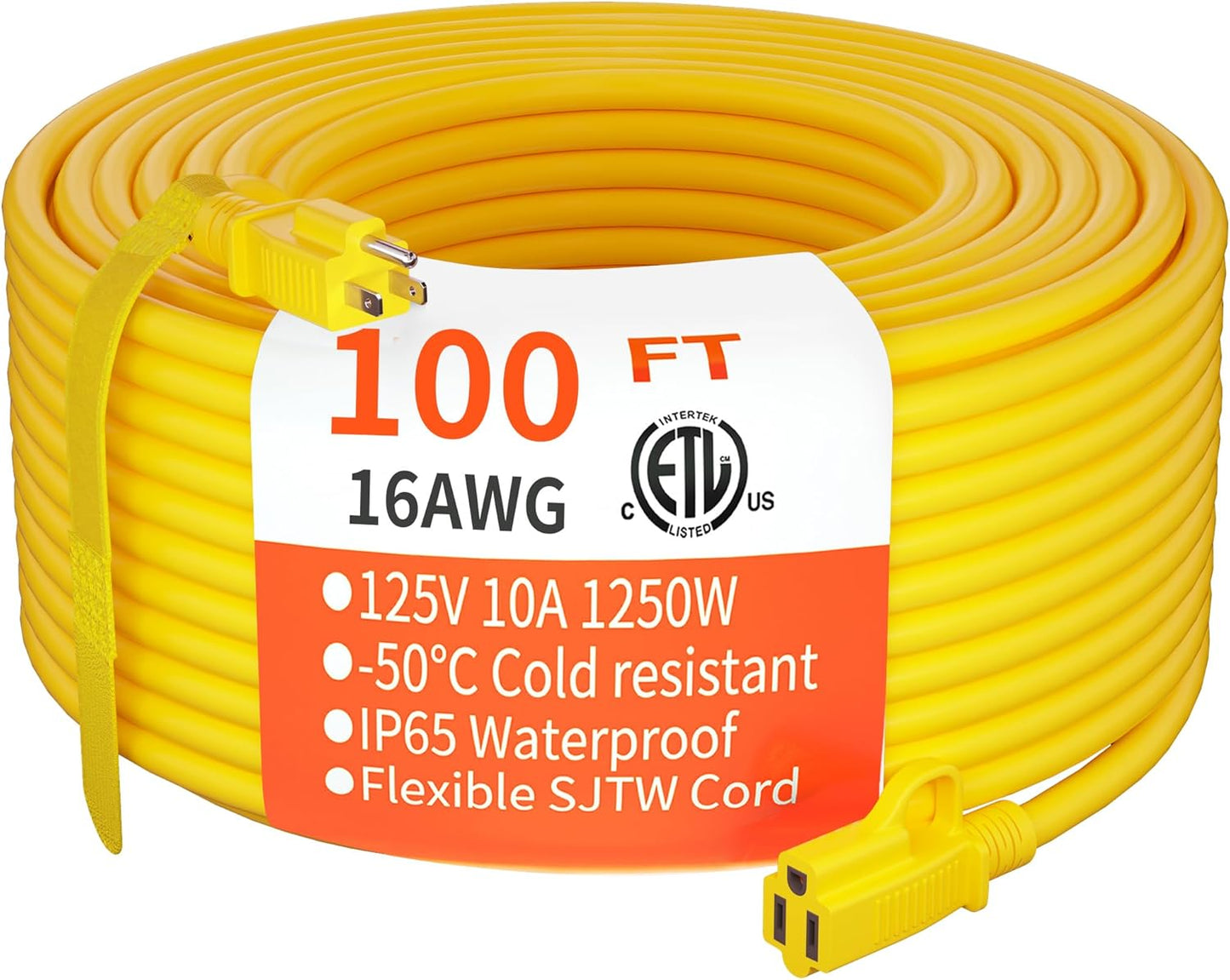 HUANCHAIN 100 ft Outdoor Extension Cord - Heavy Duty & Waterproof