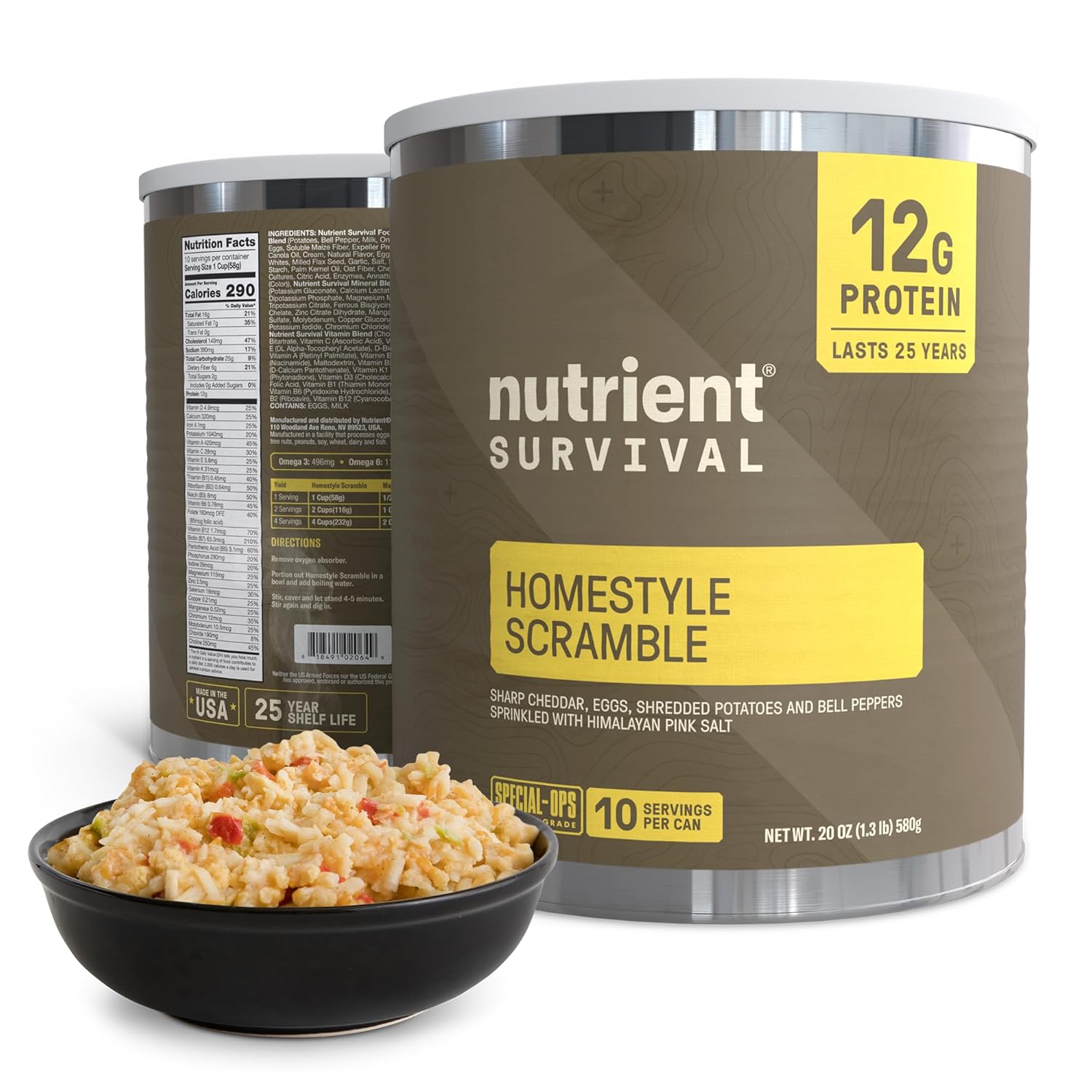 Homestyle Scramble Eggs High Protein Meal for Emergency Prep