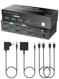 Dual Monitor HDMI KVM Switch for 2 Computers with 4K60Hz Support