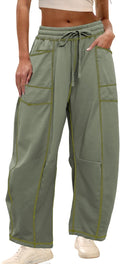 Athlisan Womens Baggy Barrel Pants Wide Leg Sweatpants (Style TCHH)
